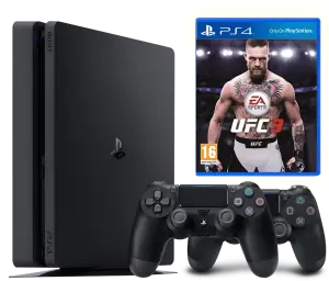 Б.У. Sony Playstation 4 Slim 500Gb + UFC 3 + Dualshock 4