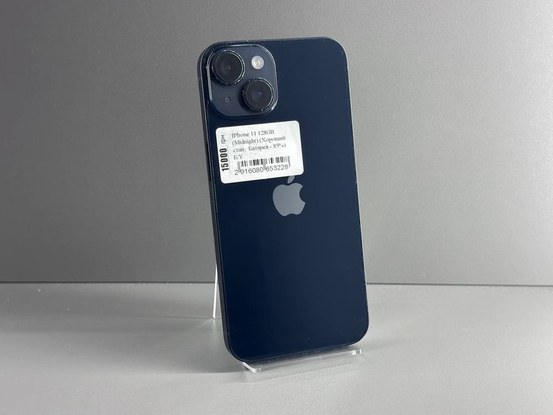 IPhone 14 128GB (Midnight) (Хoроший стан, Батарея - 85%) Б/У Midnight 8030 фото