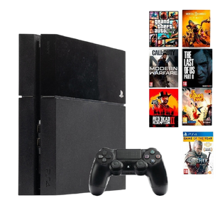 Консоль Sony PlayStation 4 500 GB Black Прошита + Встановлені 13 Топових Ігор + Геймпад Бездротовий DualShock 4 Version 1 8275 фото