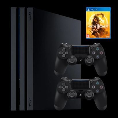 Набір Консоль Sony PlayStation 4 Pro CUH-71xx 1TB Black Б/У + Геймпад Бездротовий DualShock 4 Version 2 2шт + Гра Mortal Kombat 11 Російські Субтитри 969 фото