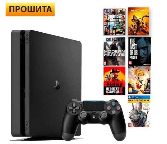 Купить Консоль Sony PlayStation 4 Slim 1 TB Black Прошита +