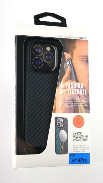 Чохол Luxo Free Air CarBon with MagSafe iPhone 14 PRO Black 7238 фото
