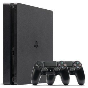 Консоль Sony PlayStation 4 Slim 500GB Black Б/У + Геймпад Бездротовий DualShock 4 Version 2 2шт 891 фото