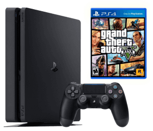 Sony Playstation 4 Slim 1Tb (Б.У) + GTA 5: Grand Theft Auto V