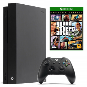 Б.У. Microsoft Xbox One X 1Tb + GTA V