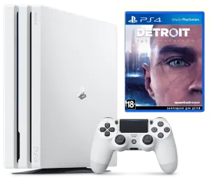 Sony Playstation 4 PRO 1Tb CUH-71** (Б.У) Glacier White + Detroit: Become Human