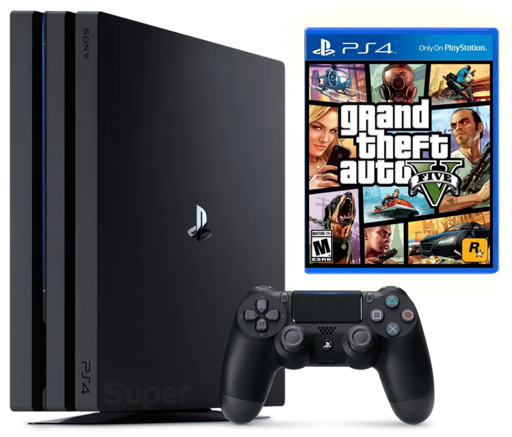 Б.У. Sony Playstation 4 PRO 1Tb CUH-71** + GTA 5: Grand Theft Auto V