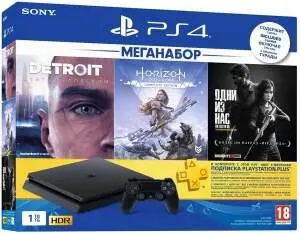 Sony Playstation 4 Slim 1Tb (Б.У) + Horizon Zero Dawn. Complete Edition + Detroit + The Last of Us