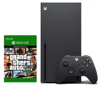 xbox series x 1tb (б.у) + gta v (б.у) фото