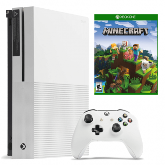 б.у. microsoft xbox one s 500gb + minecraft фото